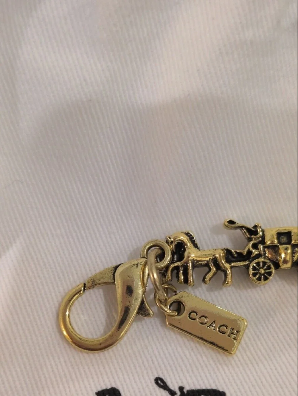 Coach Gold/ Silver Carriage Key Charm Keychain CHOOSE ONE